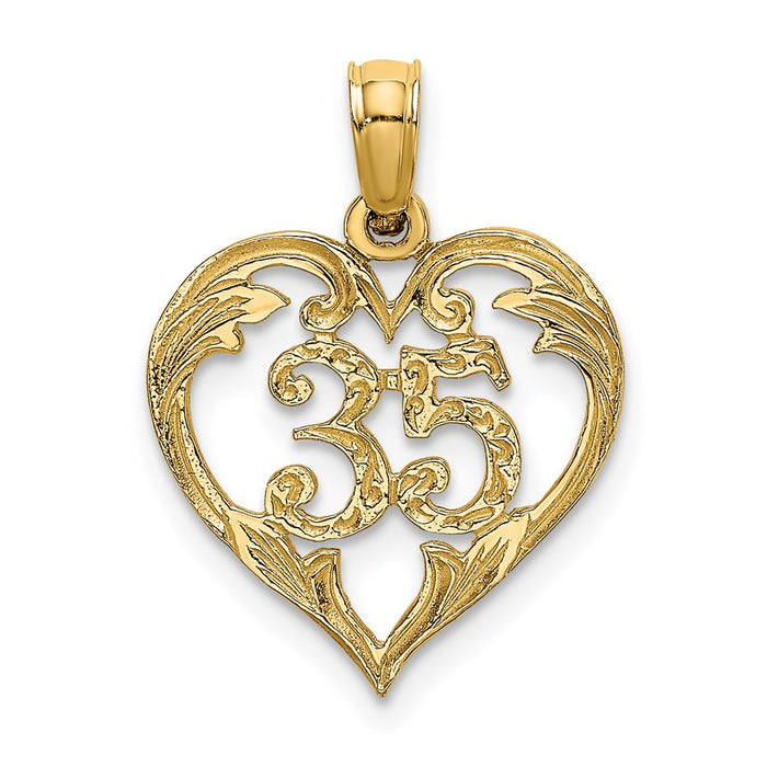 Million Charms 14K Yellow Gold Themed 35 Inside Heart Charm