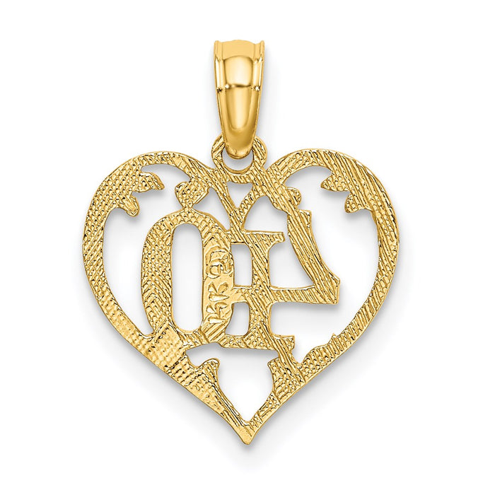 Million Charms 14K Yellow Gold Themed 40 Inside Heart Charm