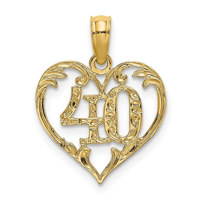 Million Charms 14K Yellow Gold Themed 40 Inside Heart Charm