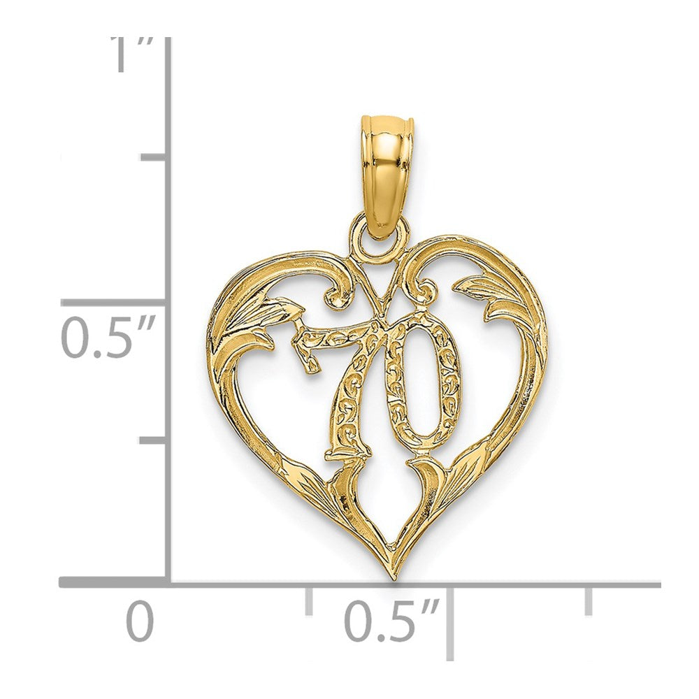Million Charms 14K Yellow Gold Themed 70 Inside Heart Charm