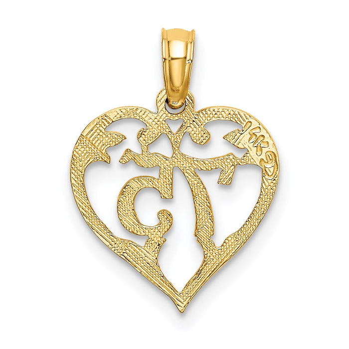 Million Charms 14K Yellow Gold Themed 75 Inside Heart Charm