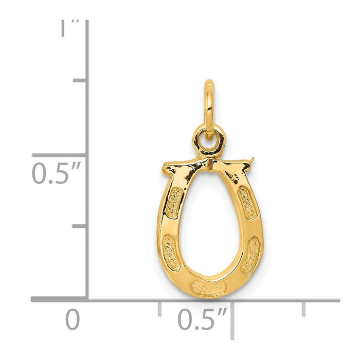 Million Charms 14K Yellow Gold Themed Solid Polished Horseshoe Charm