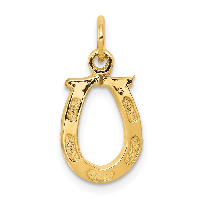 Million Charms 14K Yellow Gold Themed Solid Polished Horseshoe Charm