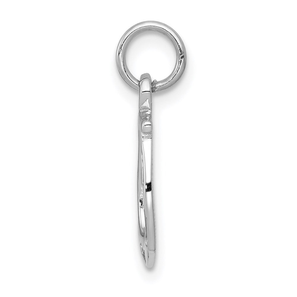 Million Charms 14K White Gold Themed Solid Polished Horseshoe Charm