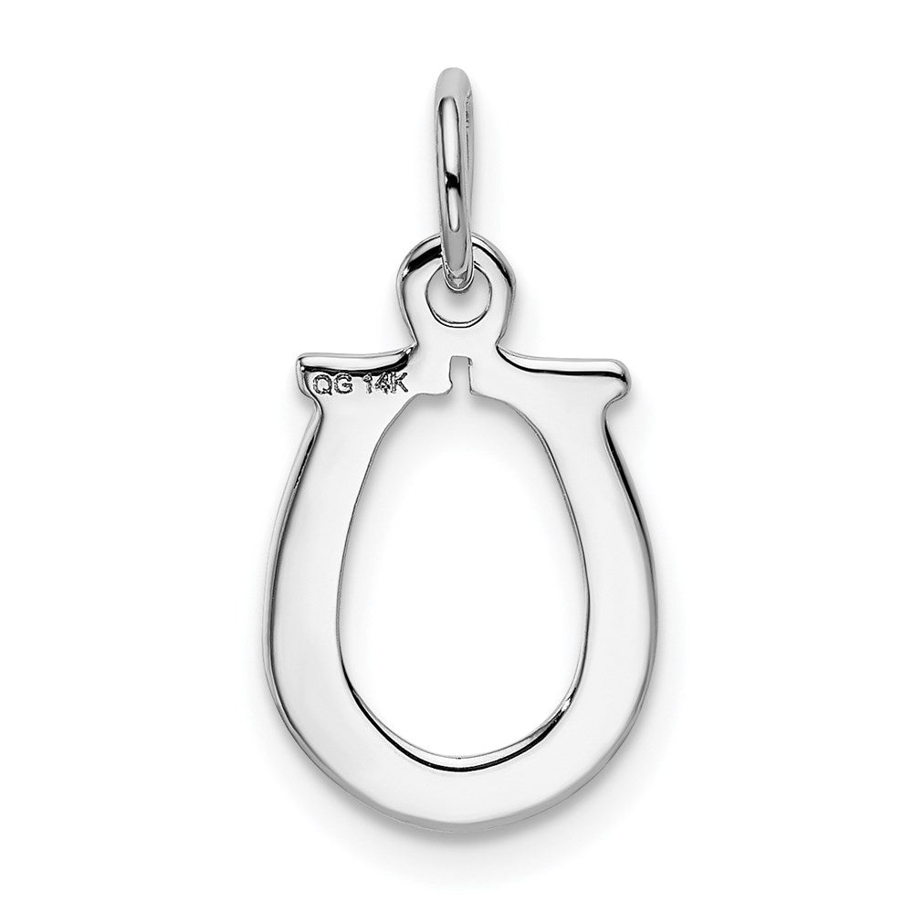 Million Charms 14K White Gold Themed Solid Polished Horseshoe Charm
