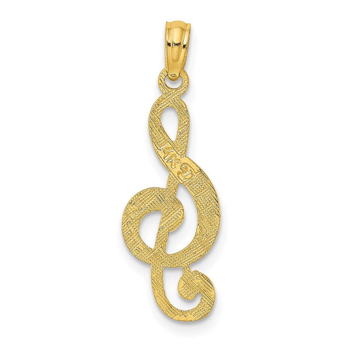 Million Charms 14K Yellow Gold Themed Music Clef Note Charm