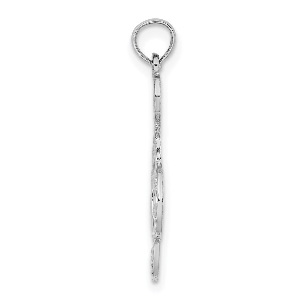 Million Charms 14K White Gold Themed Music Clef Note Charm