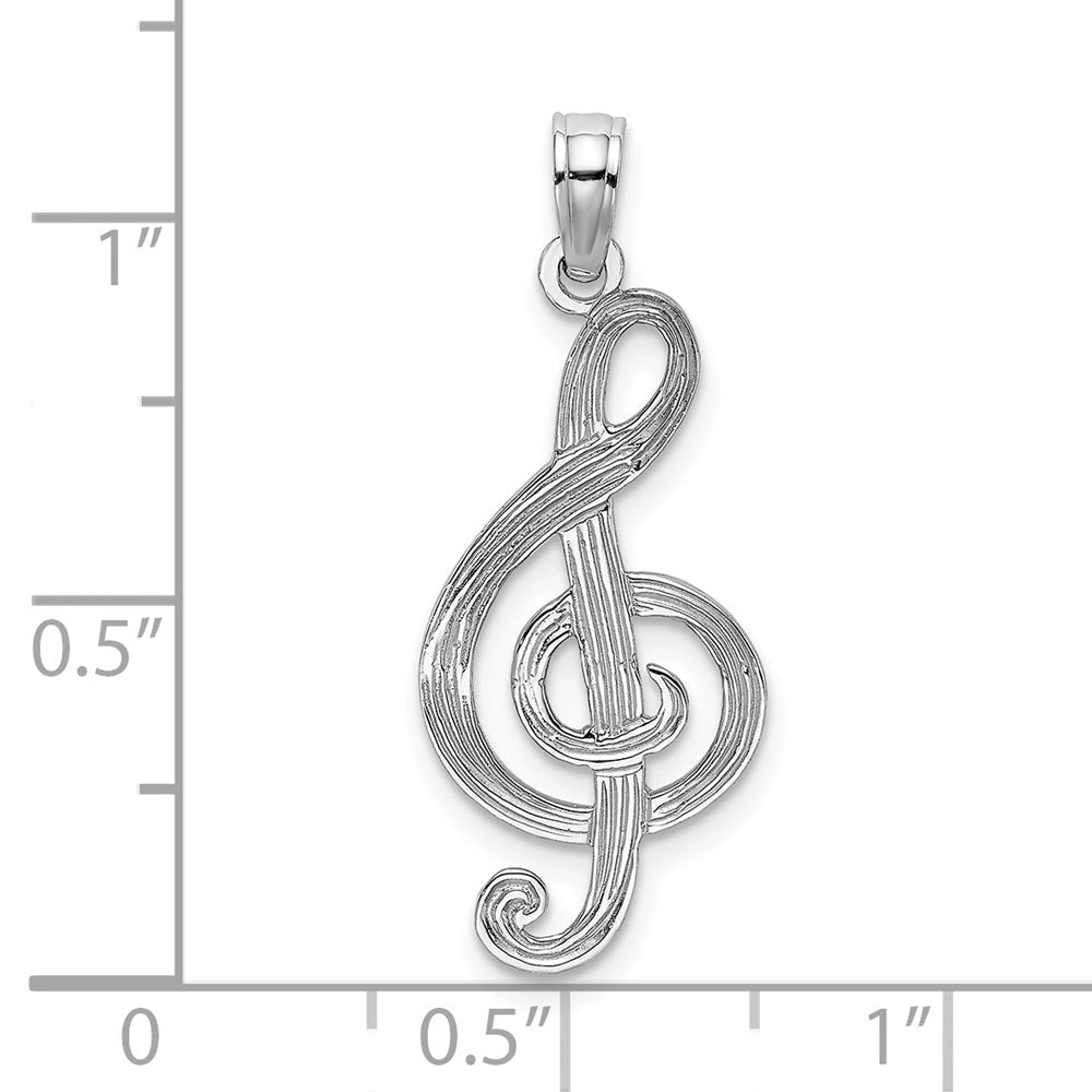 Million Charms 14K White Gold Themed Music Clef Note Charm