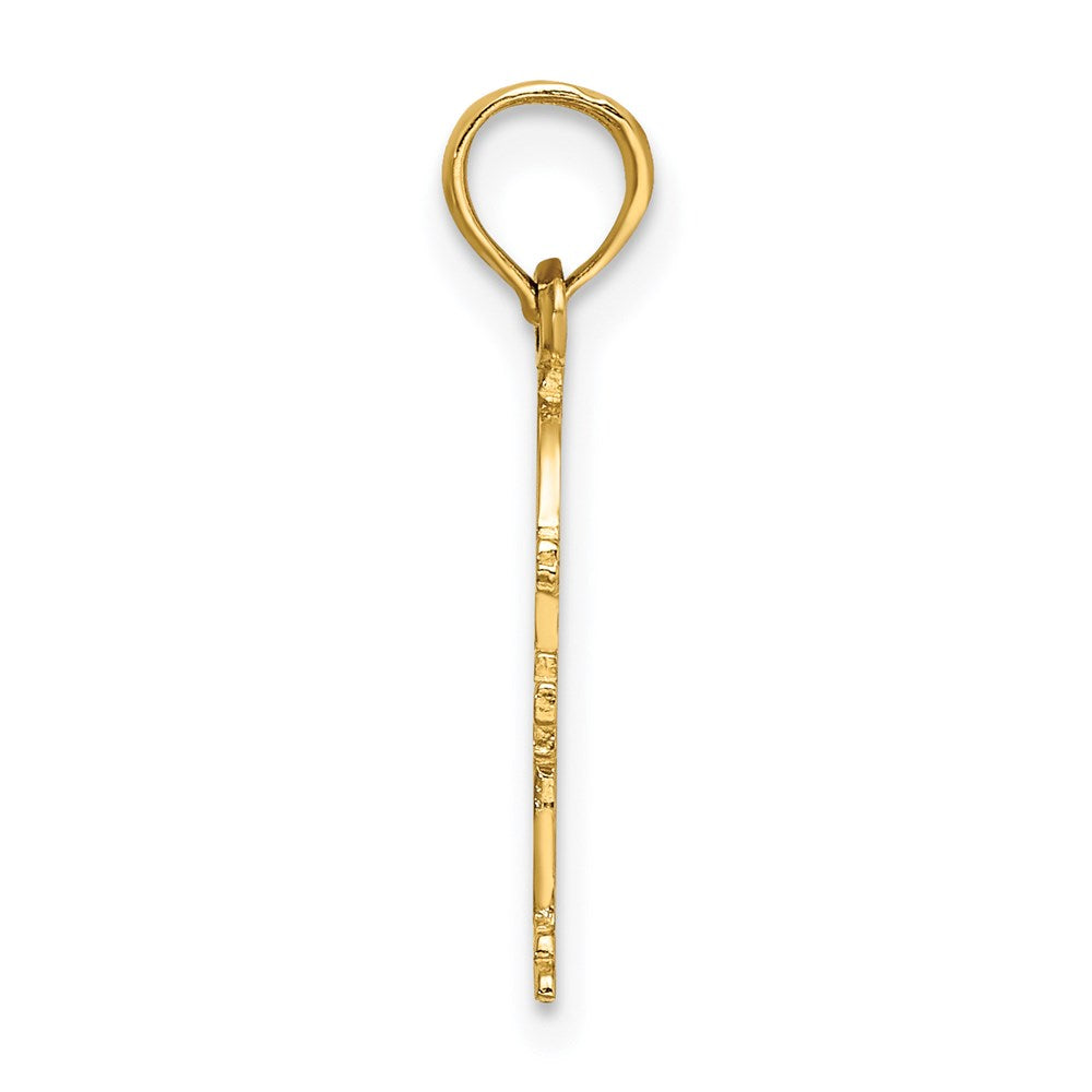 Million Charms 14K Yellow Gold Themed Polished & Engraved Fire Hydrant Charm