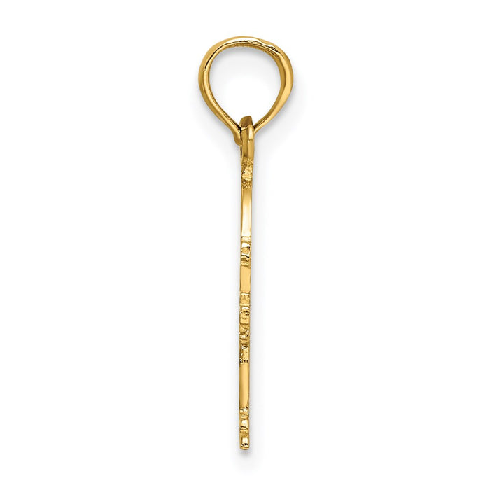 Million Charms 14K Yellow Gold Themed Polished & Engraved Fire Hydrant Charm