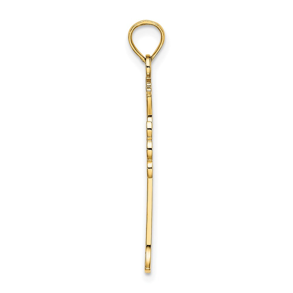 Million Charms 14K Yellow Gold Themed Double Sided Engraved Relgious Cross Charm