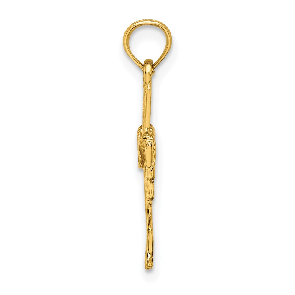 Million Charms 14K Yellow Gold Themed Relgious Cross With Drape Charm