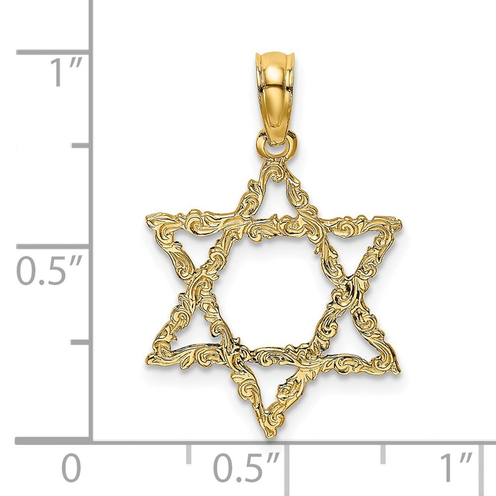Million Charms 14K Yellow Gold Themed Religious Jewish Star Of David Charm