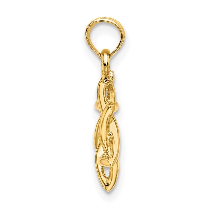 Million Charms 14K Yellow Gold Themed 3-D Polished Religious Jewish Star Of David Charm