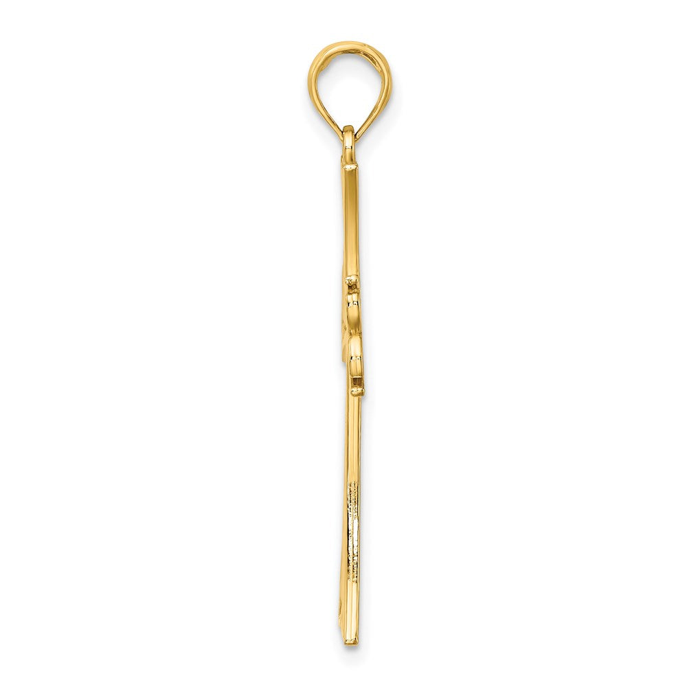 Million Charms 14K Yellow Gold Themed Polished Celtic Knot Relgious Cross Charm