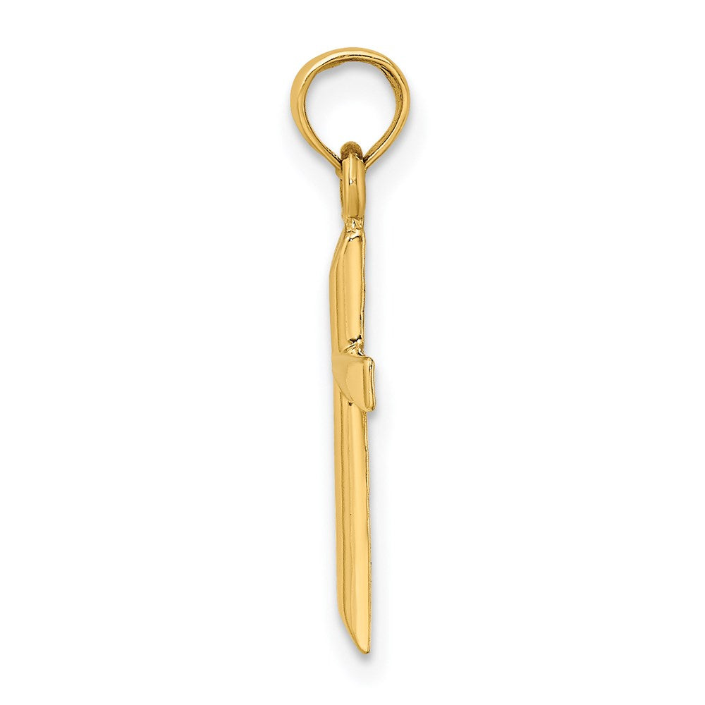 Million Charms 14K Yellow Gold Themed Polished Relgious Cross Charm