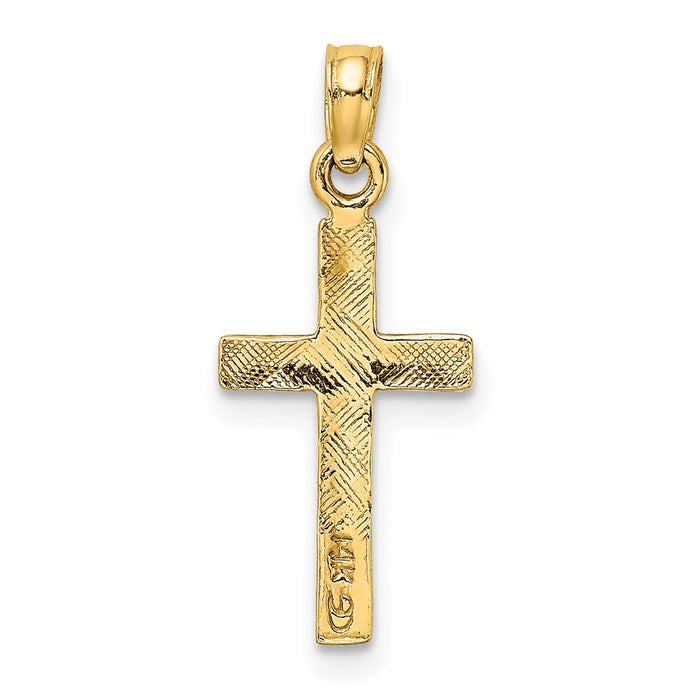 Million Charms 14K Yellow Gold Themed Polished Relgious Cross Charm