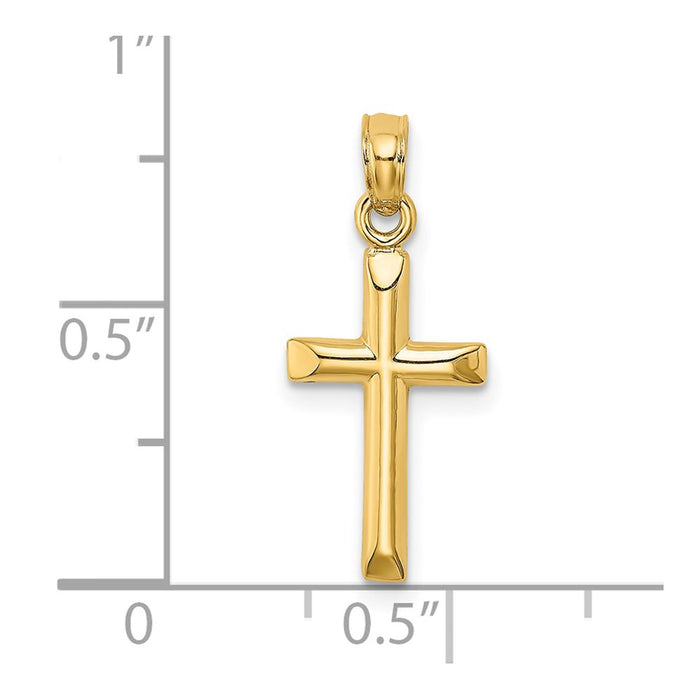 Million Charms 14K Yellow Gold Themed Polished Relgious Cross Charm