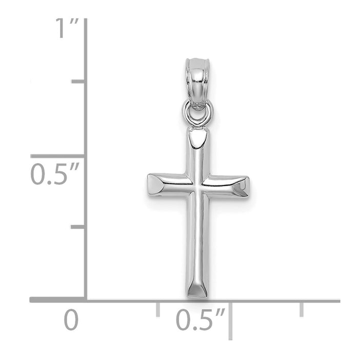 Million Charms 14K White Gold Themed Polished Relgious Cross Charm