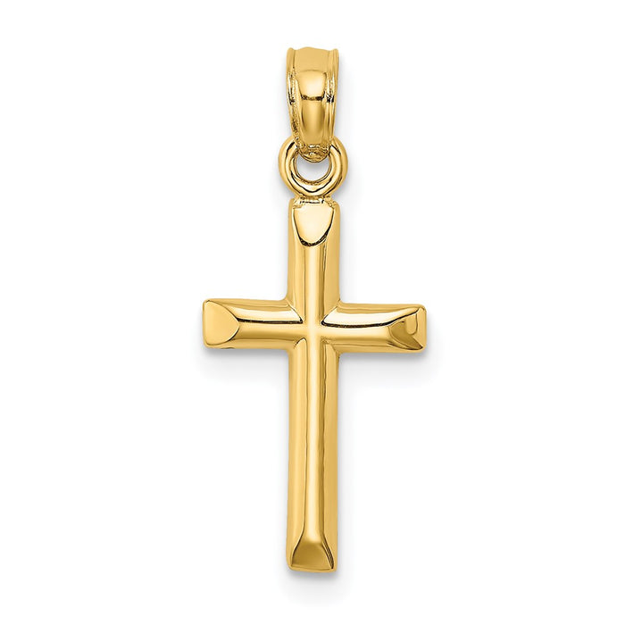 Million Charms 14K Yellow Gold Themed Polished Relgious Cross Charm