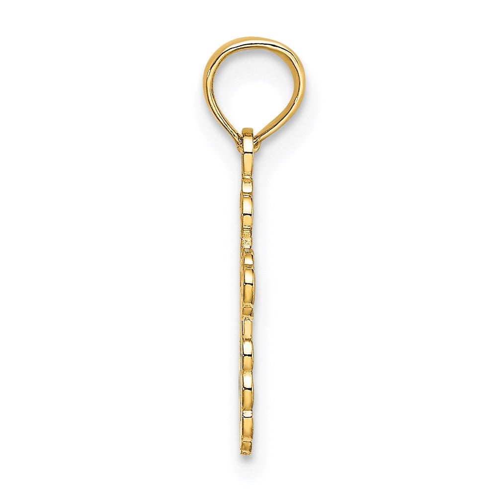 Million Charms 14K Yellow Gold Themed Mini Eastern Orthodox Relgious Cross Charm