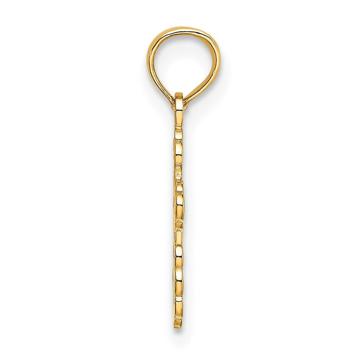 Million Charms 14K Yellow Gold Themed Mini Eastern Orthodox Relgious Cross Charm