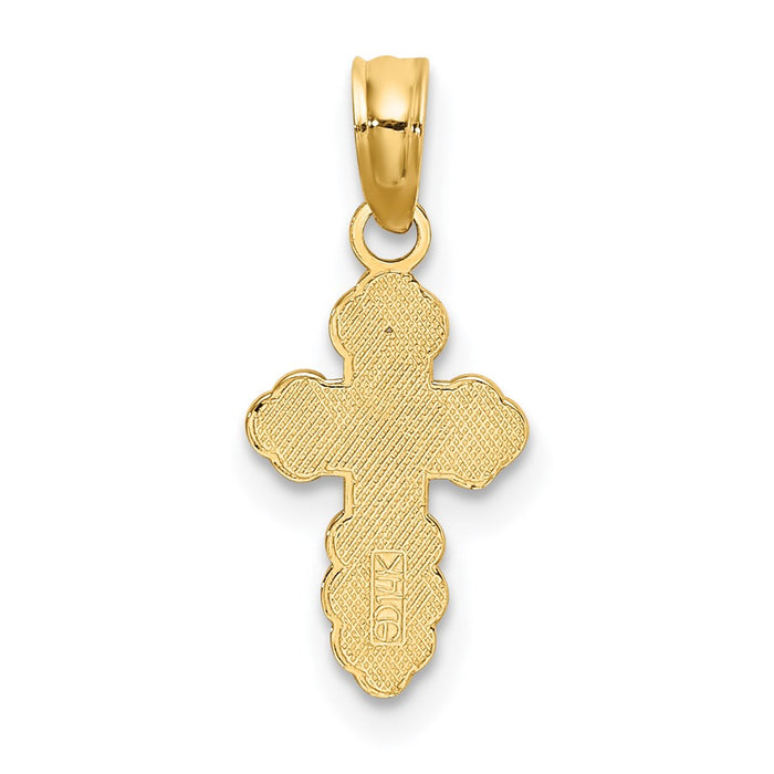 Million Charms 14K Yellow Gold Themed Mini Eastern Orthodox Relgious Cross Charm