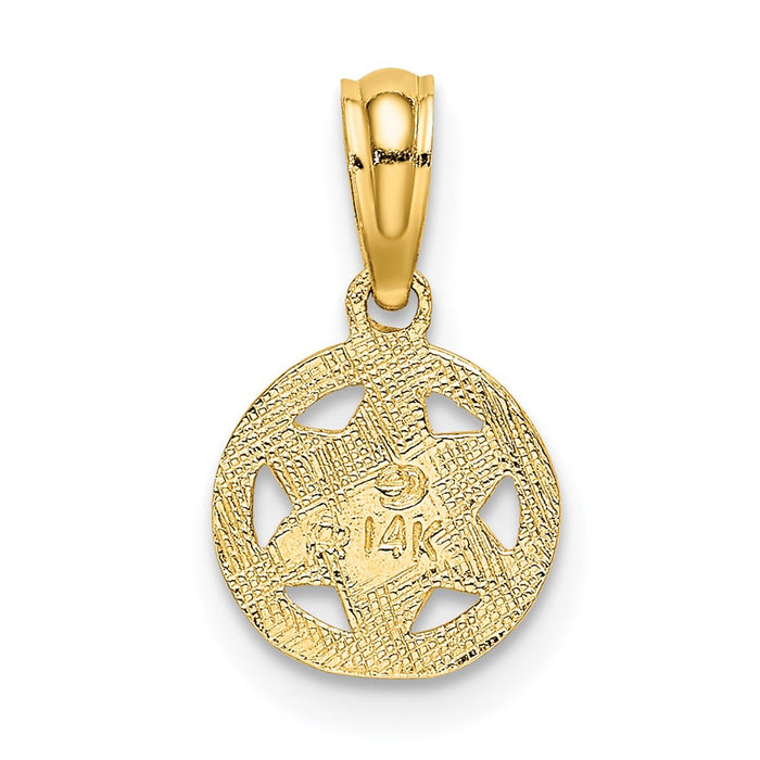 Million Charms 14K Yellow Gold Themed Engraved Religious Jewish Star Of David Charm