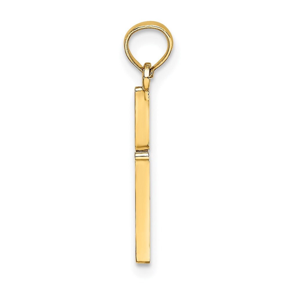 Million Charms 14K Yellow Gold Themed Diamond-Cut & Polished Relgious Cross Charm