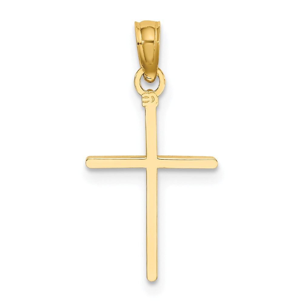 Million Charms 14K Yellow Gold Themed Diamond-Cut & Polished Relgious Cross Charm