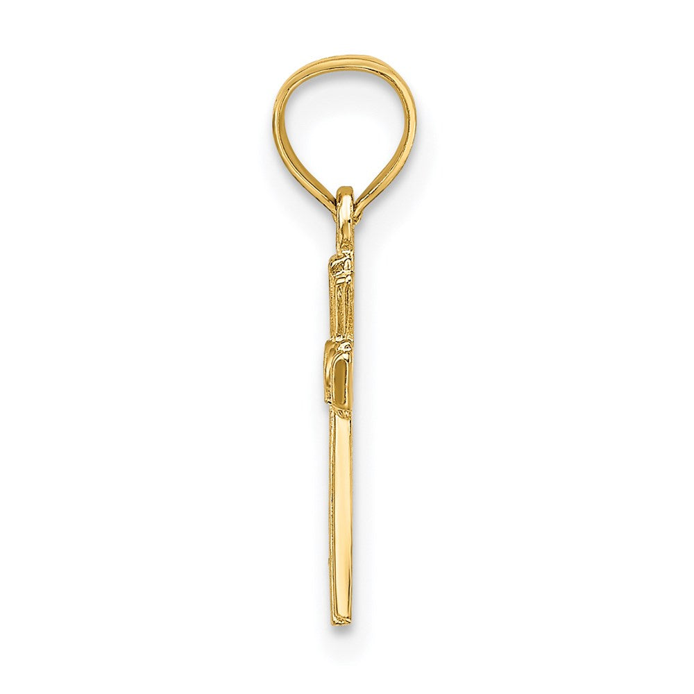 Million Charms 14K Yellow Gold Themed Mini Relgious Cross Charm