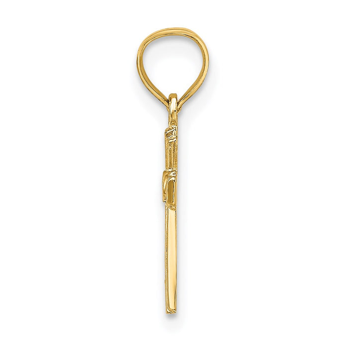 Million Charms 14K Yellow Gold Themed Mini Relgious Cross Charm