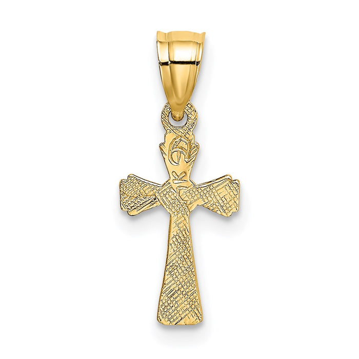 Million Charms 14K Yellow Gold Themed Mini Relgious Cross Charm