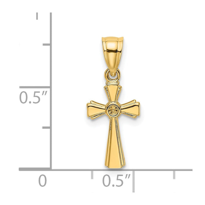 Million Charms 14K Yellow Gold Themed Mini Relgious Cross Charm