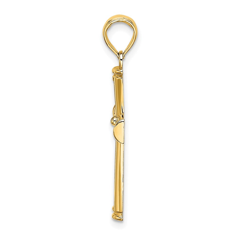 Million Charms 14K Yellow Gold Themed Polished & Cut-Out Cross