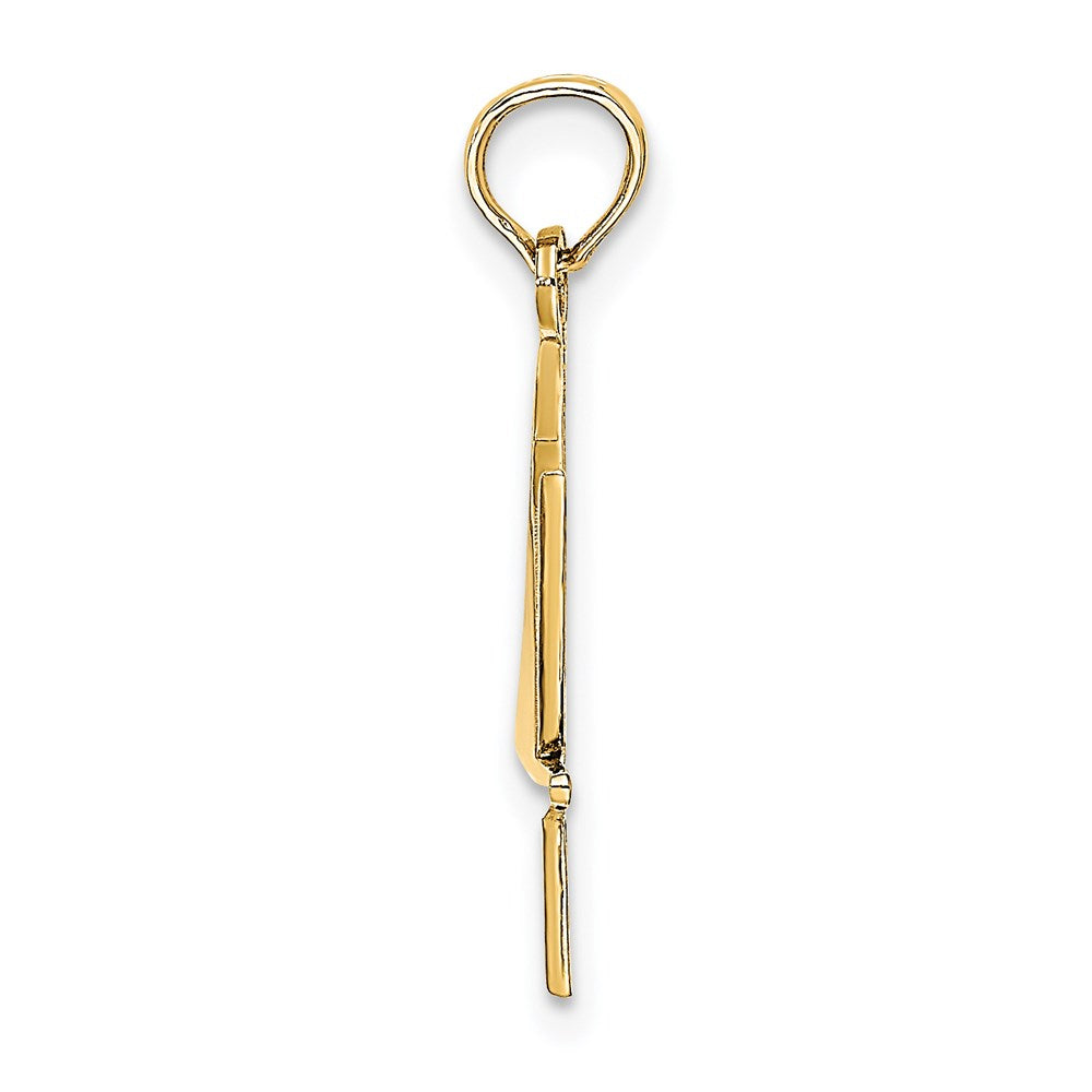 Million Charms 14K Yellow Gold Themed 2-D & Polished Jewish Religious Jewish Star Of David With Chai Charm