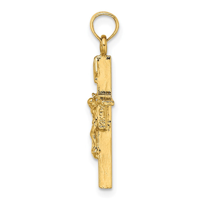 Million Charms 14K Yellow Gold Themed Inri Relgious Crucifix Charm