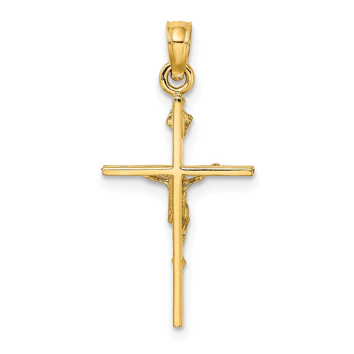 Million Charms 14K Yellow Gold Themed Inri Relgious Crucifix Charm