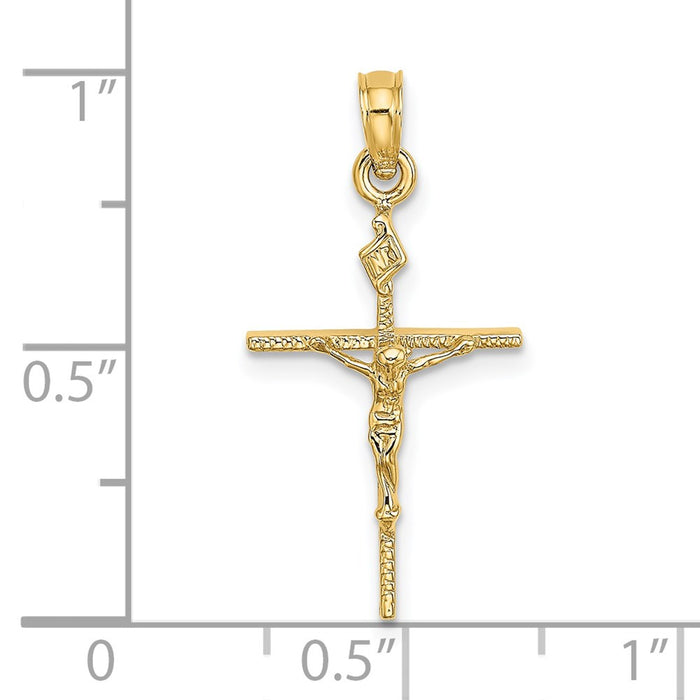 Million Charms 14K Yellow Gold Themed Inri Relgious Crucifix Charm