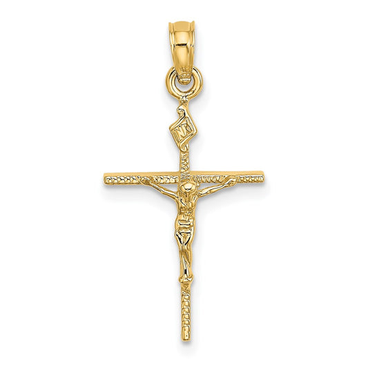 Million Charms 14K Yellow Gold Themed Inri Relgious Crucifix Charm