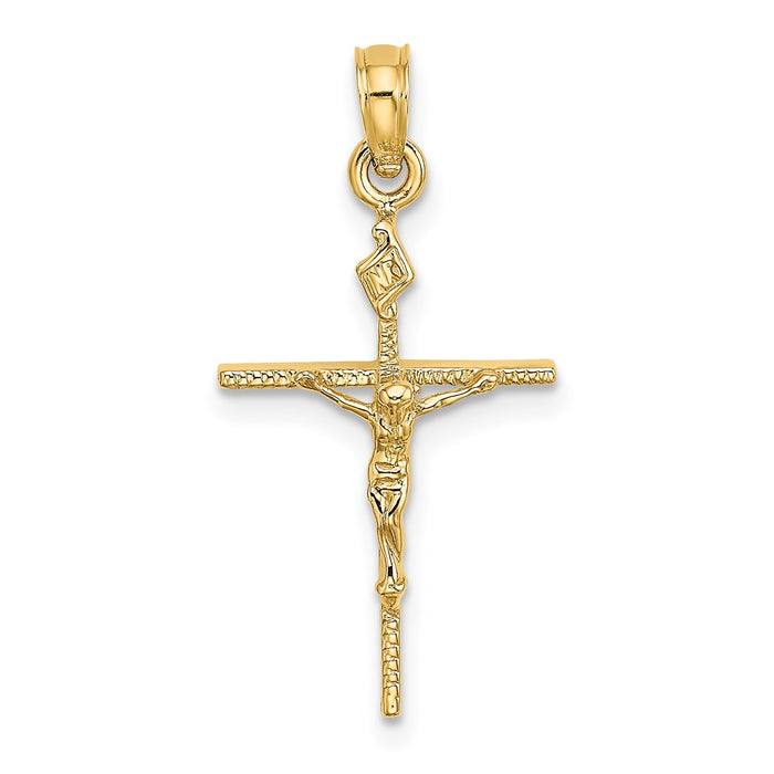 Million Charms 14K Yellow Gold Themed Inri Relgious Crucifix Charm