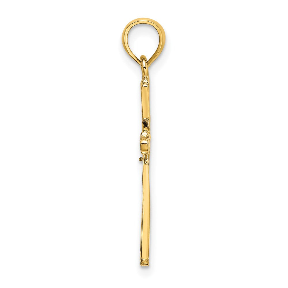 Million Charms 14K Yellow Gold Themed Polished With X Center Relgious Cross Charm