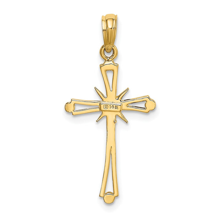 Million Charms 14K Yellow Gold Themed Polished With X Center Relgious Cross Charm