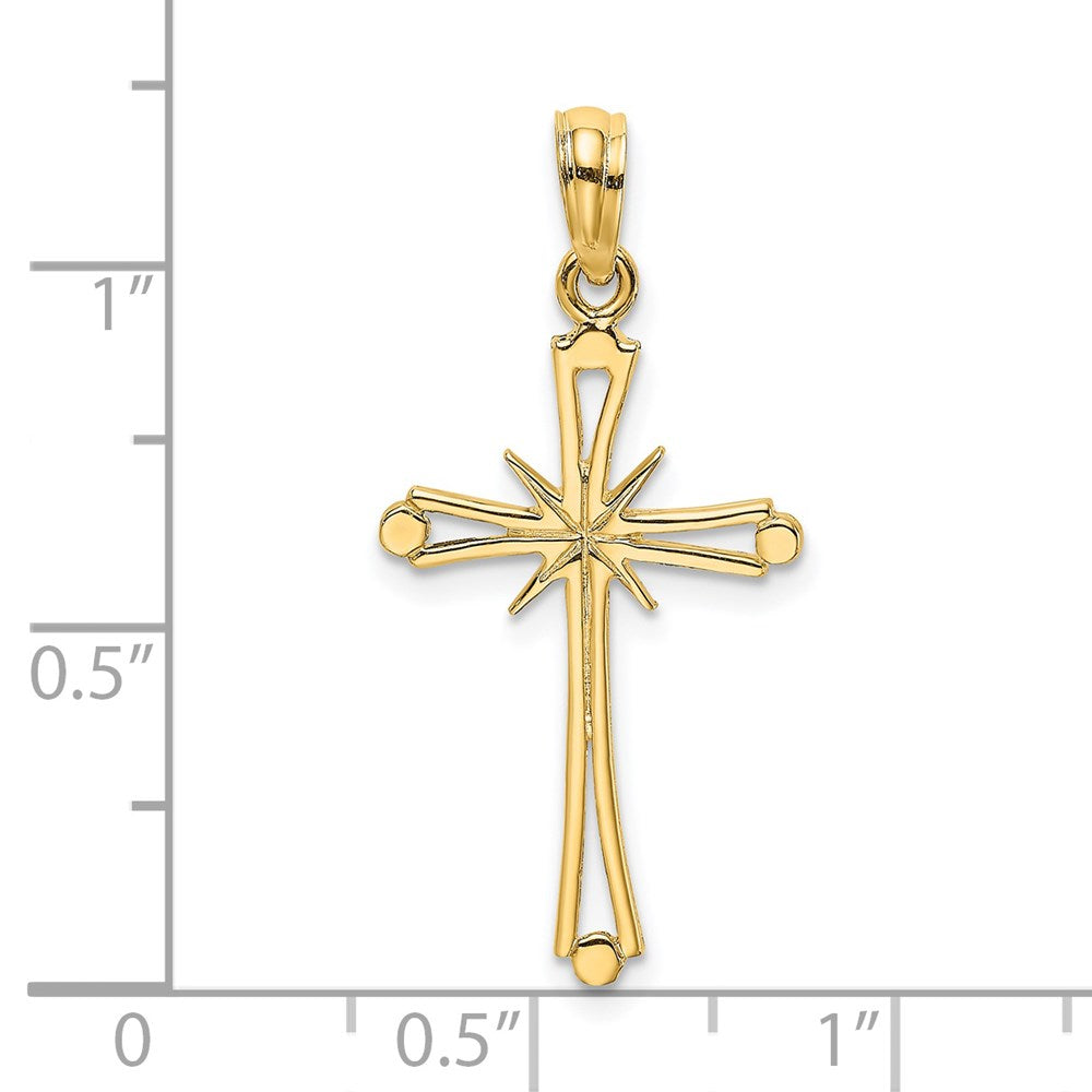 Million Charms 14K Yellow Gold Themed Polished With X Center Relgious Cross Charm