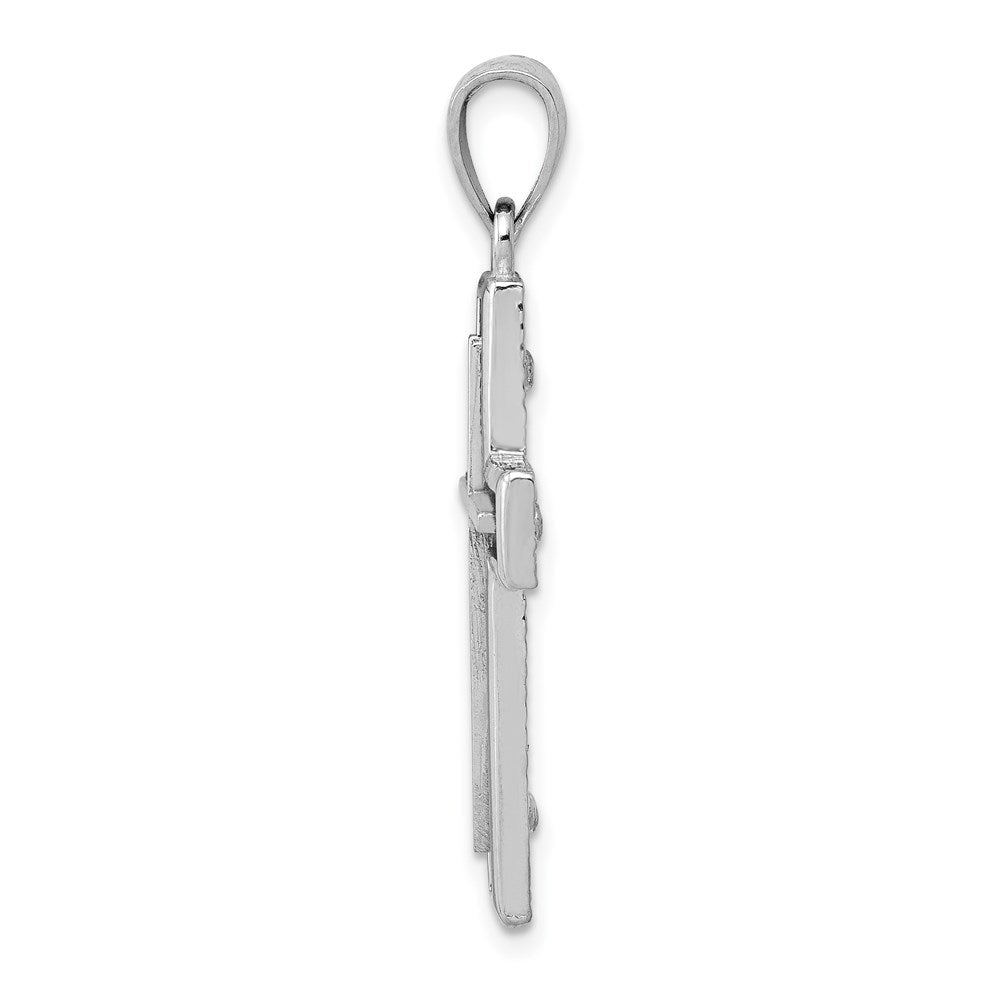 Million Charms 14K White Gold Themed Relgious Cross Charm