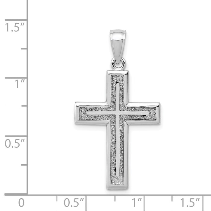 Million Charms 14K White Gold Themed Relgious Cross Charm