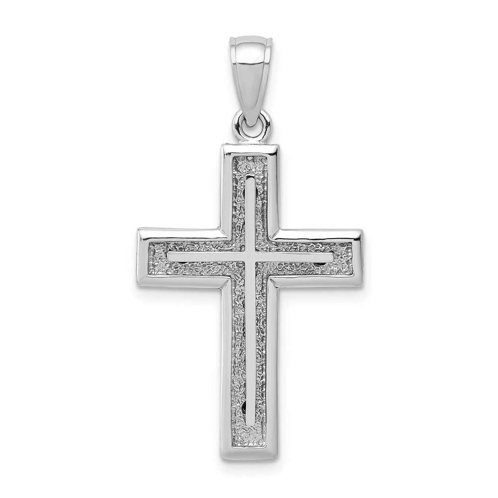 Million Charms 14K White Gold Themed Relgious Cross Charm