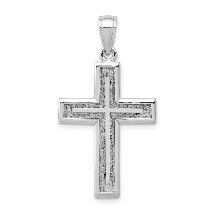 Million Charms 14K White Gold Themed Relgious Cross Charm