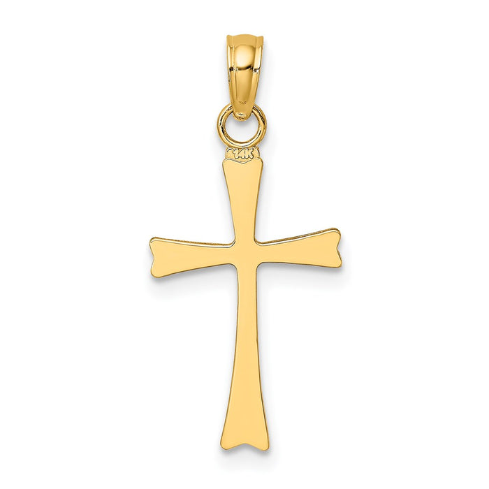 Million Charms 14K Yellow Gold Themed Polished Relgious Cross Charm