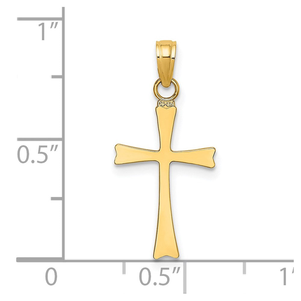 Million Charms 14K Yellow Gold Themed Polished Relgious Cross Charm
